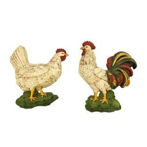 Vintage Homco Rooster & Chicken Wall Plaques